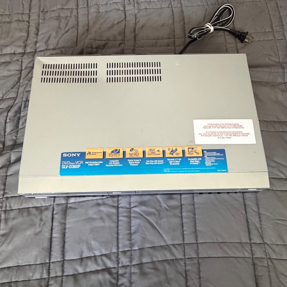 Sony SLV-D360P DVD VCR Combo Player Progressive Scan Hi-Fi Stereo Silver -READ - Picture 4 of 13